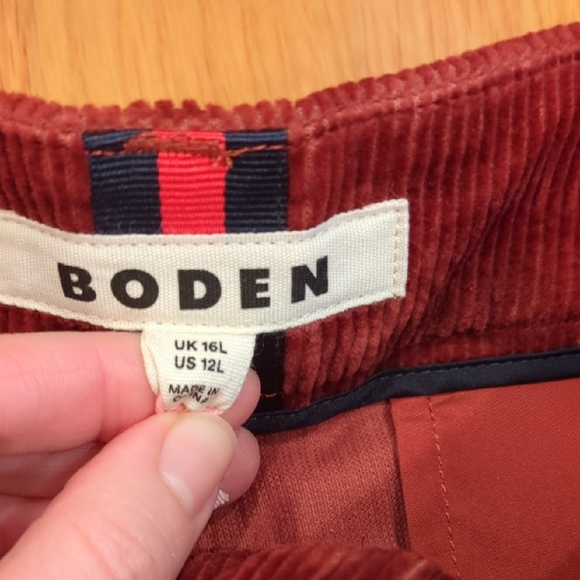 Boden Womens size US 12L Canonbury Cord Straight leg Pant, Ginger/Cognac NWT - Picture 3 of 6